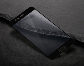 Скрийн протектор от закалено стъкло извит 3D Full Cover за Huawei P10 Plus черен кант